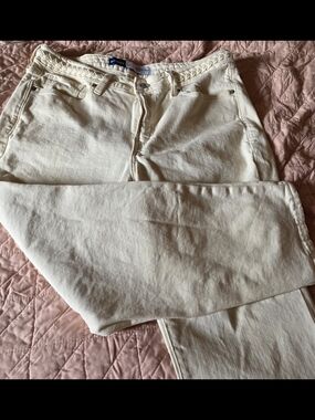 Old Navy Ivory OG Straight High-Rise Jeans with Braided Waist Detail